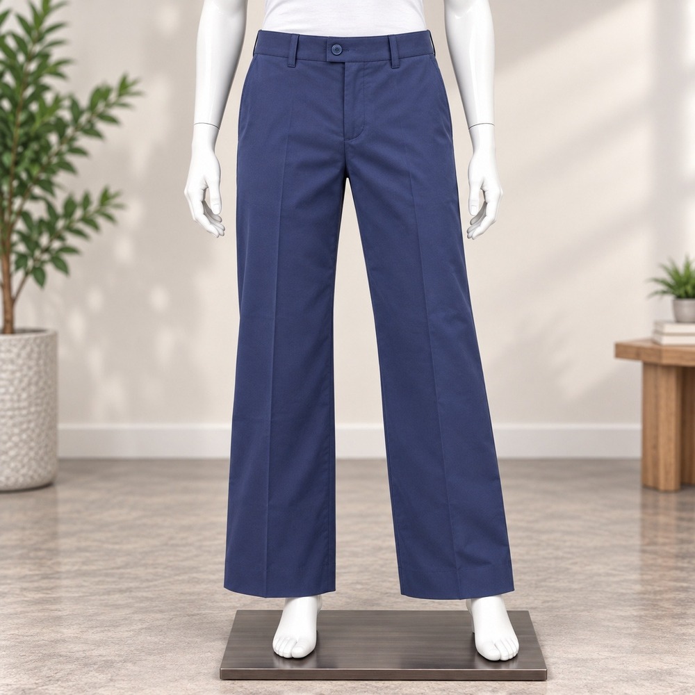 Unbranded Dress Pants Mens 36x31 Navy Blue Flat Front Trousers Office Wear